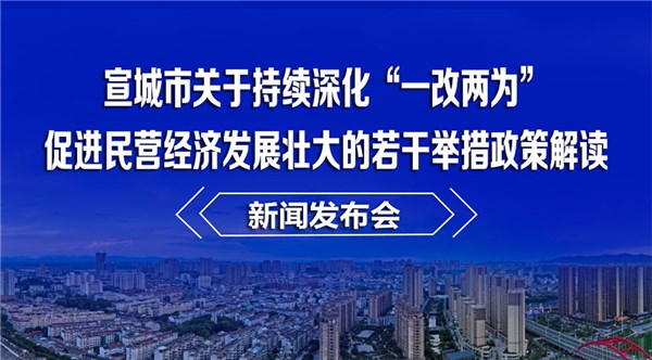 宣城市關(guān)于持續(xù)深化“一改兩為”促進(jìn)民營(yíng)經(jīng)濟(jì)發(fā)展壯大的若干舉措政策解讀新聞發(fā)布會(huì)